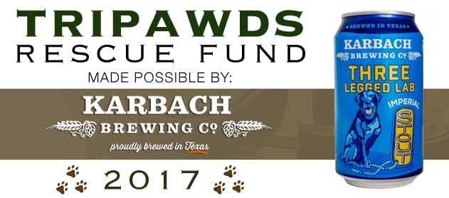 Tripawds Rescue by Karbach Brewing