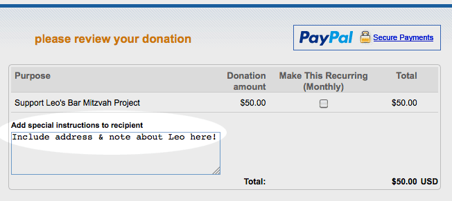 donate for leo and homer