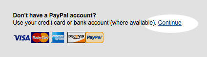 paypal credit card option