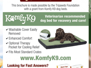 Komfy K9 Helps Tripawds Get the Word Out Komfy K9 Sposored Tripawds Brochures