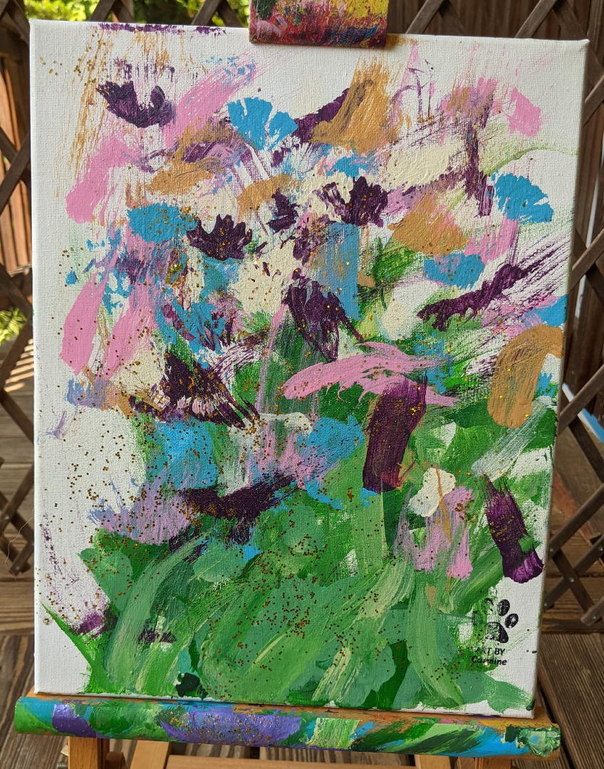 Flowers for Piper by Carmine the Painting Dog