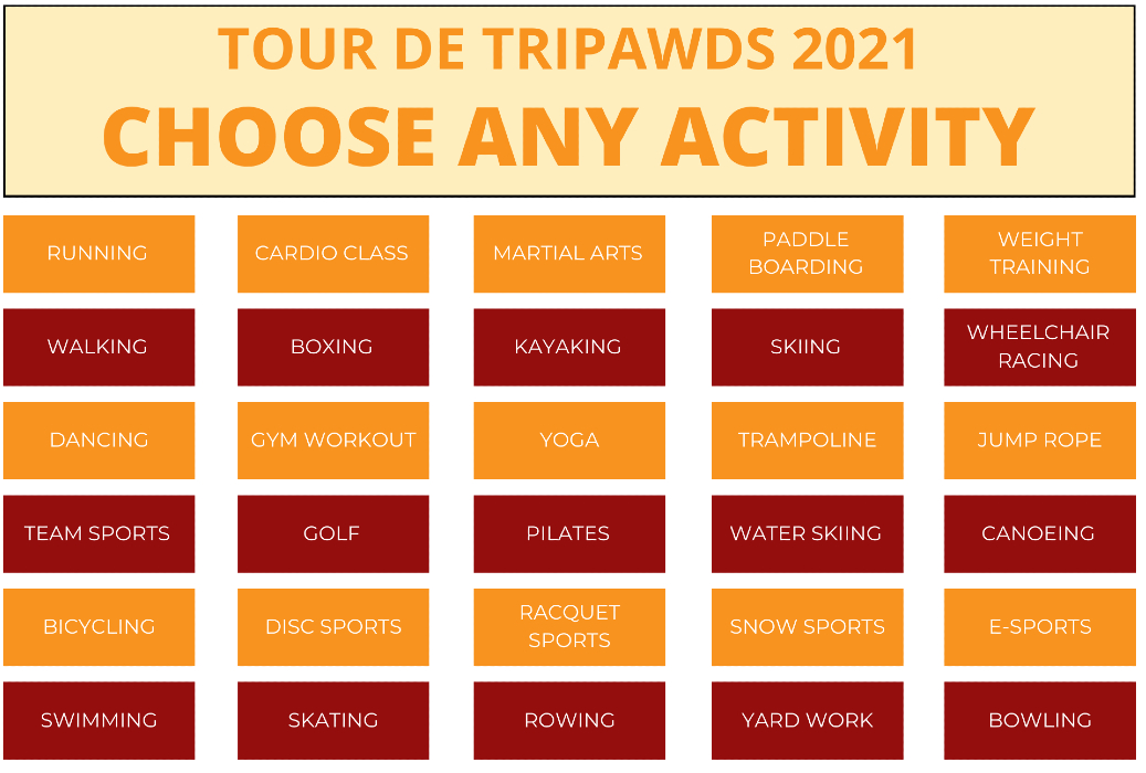 Tour de Tripawds 2021 activities