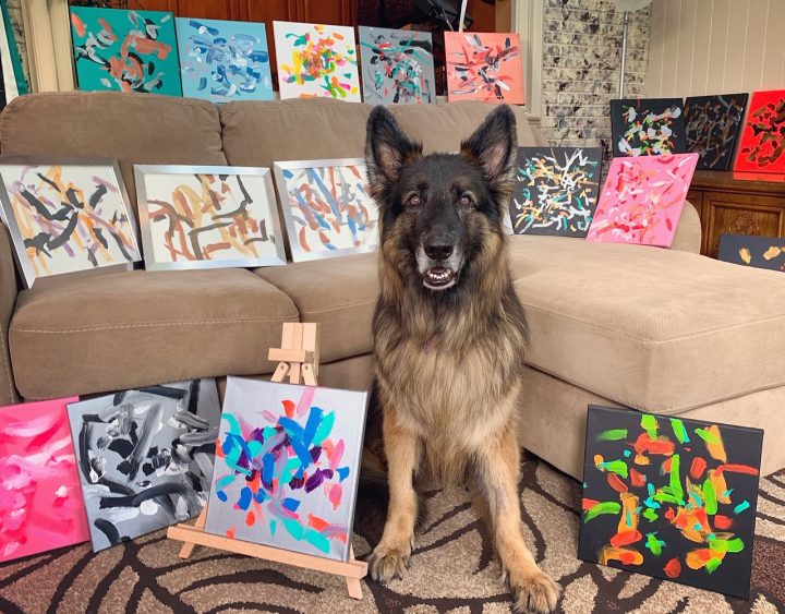 Angel Kaiserin the painting Tripawd dog hero