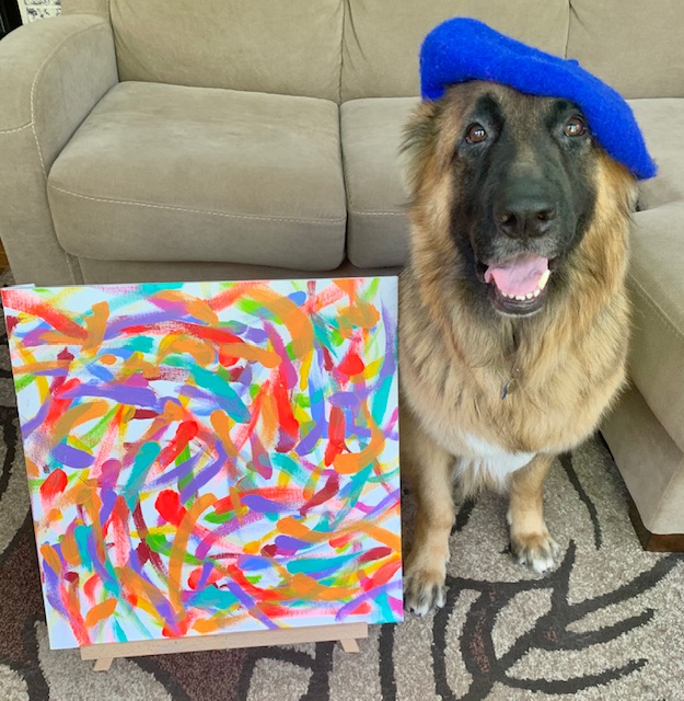 German Shepherd Schultz the painting dog