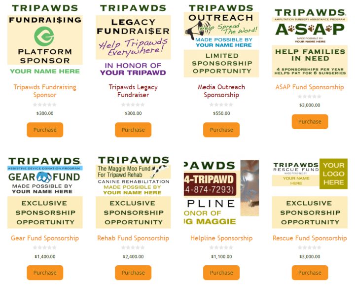 Tripawds sponsorship programs
